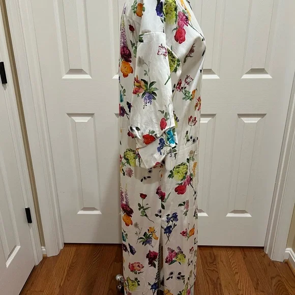 Alice + Olivia Floral Maxi Shirt Dress w/tie - Picture 11 of 13